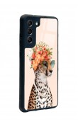 Samsung S21 Fe Influencer Leopar Kedi Tasarımlı Glossy Telefon Kılıfı