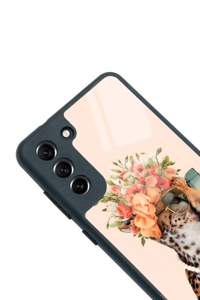 Samsung S21 Fe Influencer Leopar Kedi Tasarımlı Glossy Telefon Kılıfı