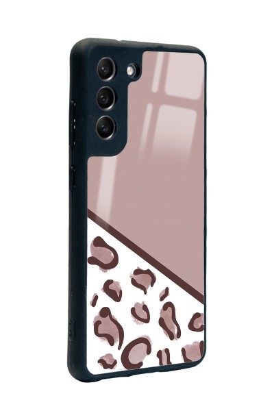 Samsung S21 Fe Kahve Leopar Tasarımlı Glossy Telefon Kılıfı