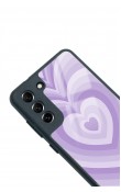 Samsung S21 Fe Lila Kalp Tasarımlı Glossy Telefon Kılıfı