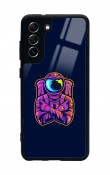 Samsung S21 Fe Neon Astronot Tasarımlı Glossy Telefon Kılıfı