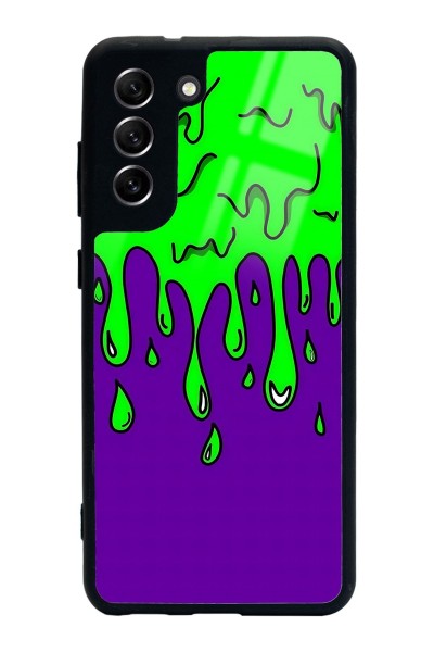 Samsung S21 Fe Neon Damla Tasarımlı Glossy Telefon Kılıfı