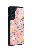 Samsung S21 Fe Pinky Flowers Tasarımlı Glossy Telefon Kılıfı