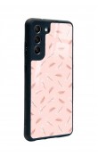 Samsung S21 Fe Pudra Yapraklı Tasarımlı Glossy Telefon Kılıfı