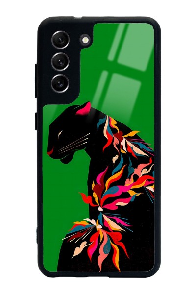 Samsung S21 Fe Renkli Leopar Tasarımlı Glossy Telefon Kılıfı