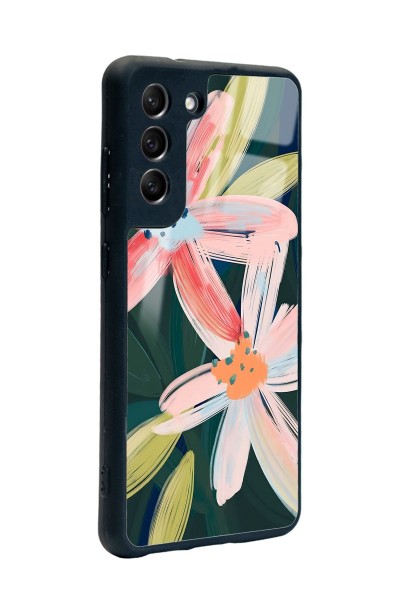 Samsung S21 Fe Suluboya Çiçek Tasarımlı Glossy Telefon Kılıfı