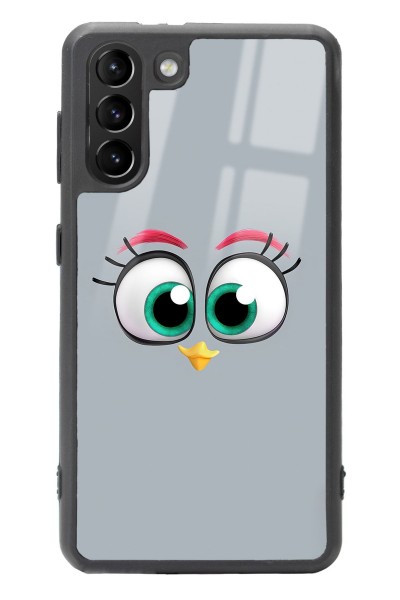 Samsung S21 Grey Angry Birds Tasarımlı Glossy Telefon Kılıfı