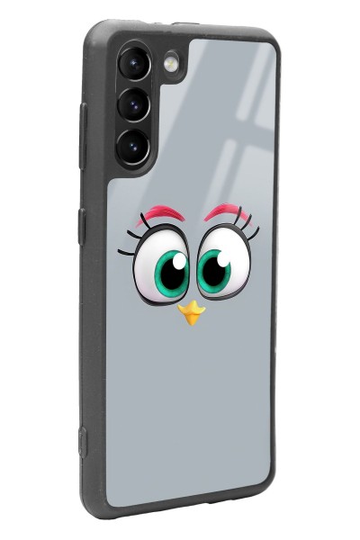 Samsung S21 Grey Angry Birds Tasarımlı Glossy Telefon Kılıfı