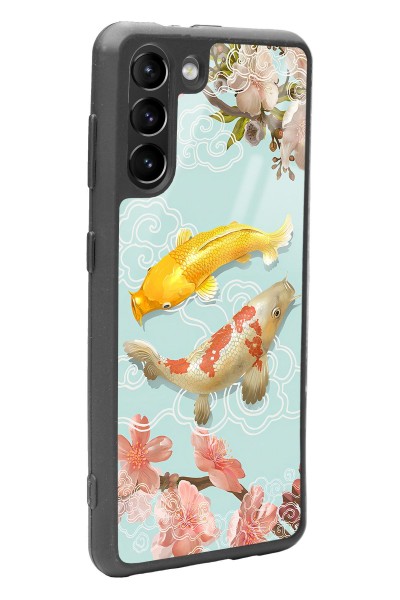 Samsung S21 Koi Balığı Tasarımlı Glossy Telefon Kılıfı