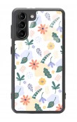 Samsung S21 Minik Çiçekler Tasarımlı Glossy Telefon Kılıfı