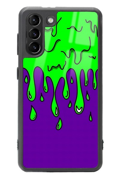 Samsung S21 Neon Damla Tasarımlı Glossy Telefon Kılıfı