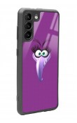 Samsung S21 Purple Angry Birds Tasarımlı Glossy Telefon Kılıfı