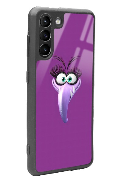 Samsung S21 Purple Angry Birds Tasarımlı Glossy Telefon Kılıfı