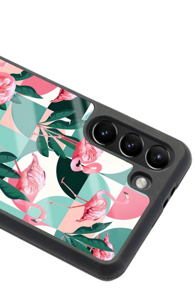 Samsung S21 Retro Flamingo Duvar Kağıdı Tasarımlı Glossy Telefon Kılıfı