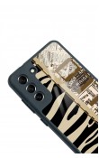 Samsung S21 Uyumlu Fe Zebra Gazete Tasarımlı Glossy Telefon Kılıfı