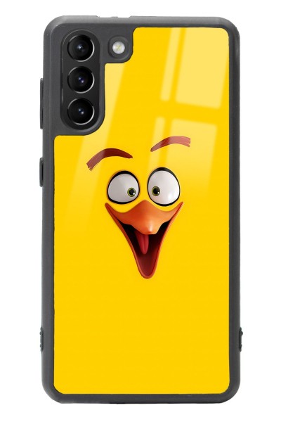 Samsung S21 Yellow Angry Birds Tasarımlı Glossy Telefon Kılıfı