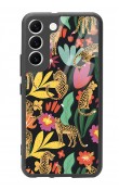 Samsung S22 Çiçekli Kediler Tasarımlı Glossy Telefon Kılıfı