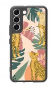 Samsung S22 Çiçekli Leopar Tasarımlı Glossy Telefon Kılıfı