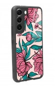Samsung S22 Fuşya Çiçekli Tasarımlı Glossy Telefon Kılıfı