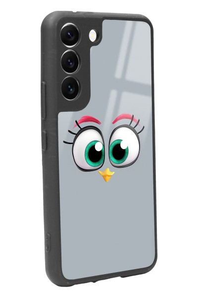 Samsung S22 Grey Angry Birds Tasarımlı Glossy Telefon Kılıfı