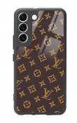 Samsung S22 Kahverengi Lv Tasarımlı Glossy Telefon Kılıfı