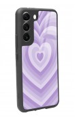 Samsung S22 Lila Kalp Tasarımlı Glossy Telefon Kılıfı