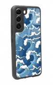 Samsung S22 Mavi Dalga Tasarımlı Glossy Telefon Kılıfı