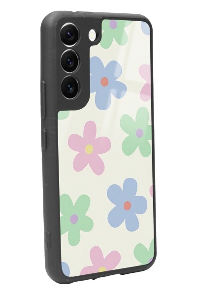 Samsung S22 Nude Çiçek Tasarımlı Glossy Telefon Kılıfı