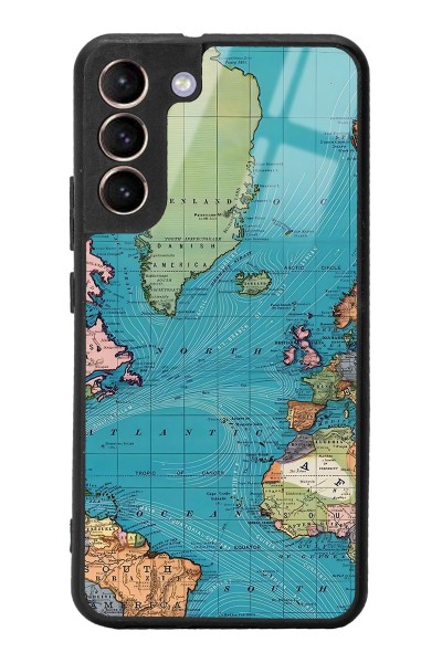 Samsung S22 Plus Atlantic Map Tasarımlı Glossy Telefon Kılıfı