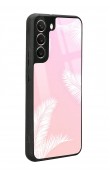 Samsung S22 Plus Beyaz Palmiye Tasarımlı Glossy Telefon Kılıfı
