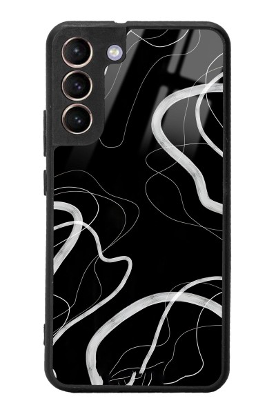 Samsung S22 Plus Black Wave Tasarımlı Glossy Telefon Kılıfı