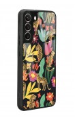 Samsung S22 Plus Çiçekli Kediler Tasarımlı Glossy Telefon Kılıfı