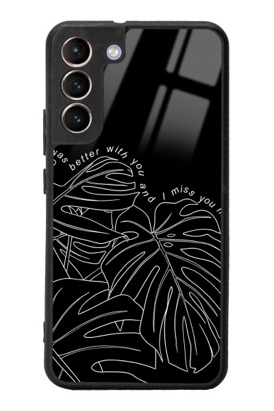 Samsung S22 Plus Dark Leaf Tasarımlı Glossy Telefon Kılıfı