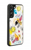 Samsung S22 Plus Doodle Emoji Tasarımlı Glossy Telefon Kılıfı