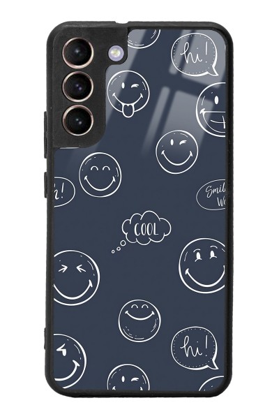 Samsung S22 Plus Doodle Smile Tasarımlı Glossy Telefon Kılıfı