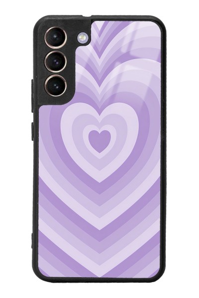 Samsung S22 Plus Lila Kalp Tasarımlı Glossy Telefon Kılıfı