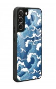 Samsung S22 Plus Mavi Dalga Tasarımlı Glossy Telefon Kılıfı