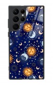 Samsung S22 Ultra Ay Güneş Pijama Tasarımlı Glossy Telefon Kılıfı