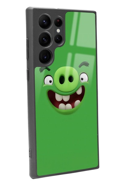 Samsung S22 Ultra Green Angry Birds Tasarımlı Glossy Telefon Kılıfı