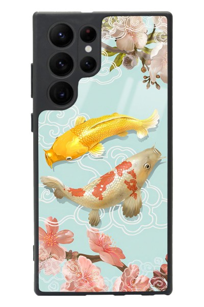 Samsung S22 Ultra Koi Balığı Tasarımlı Glossy Telefon Kılıfı