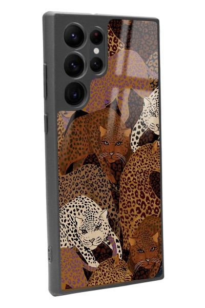 Samsung S22 Ultra Leoparlar Tasarımlı Glossy Telefon Kılıfı