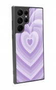 Samsung S22 Ultra Lila Kalp Tasarımlı Glossy Telefon Kılıfı