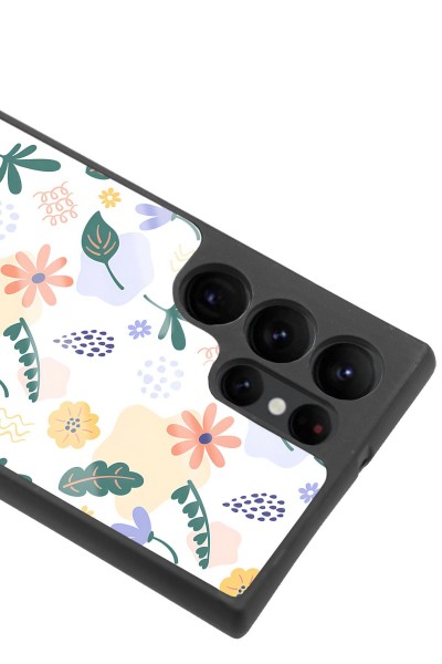 Samsung S22 Ultra Minik Çiçekler Tasarımlı Glossy Telefon Kılıfı