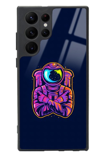 Samsung S22 Ultra Neon Astronot Tasarımlı Glossy Telefon Kılıfı