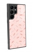 Samsung S22 Ultra Pudra Yapraklı Tasarımlı Glossy Telefon Kılıfı