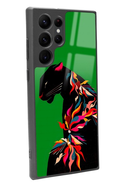 Samsung S22 Ultra Renkli Leopar Tasarımlı Glossy Telefon Kılıfı