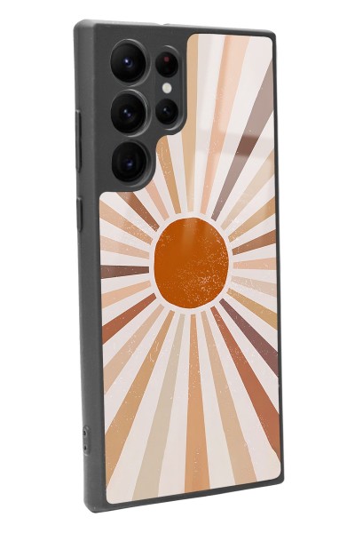 Samsung S22 Ultra Retro Güneş Tasarımlı Glossy Telefon Kılıfı