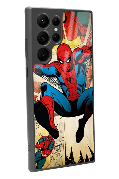Samsung S22 Ultra Spider-man Örümcek Adam Tasarımlı Glossy Telefon Kılıfı