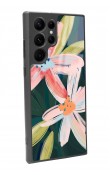 Samsung S22 Ultra Suluboya Çiçek Tasarımlı Glossy Telefon Kılıfı
