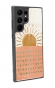 Samsung S22 Ultra Suluboya Güneş Tasarımlı Glossy Telefon Kılıfı